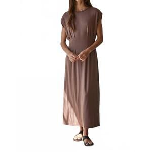 NEW BY TOGETHER peyton fitted waist dress in brown